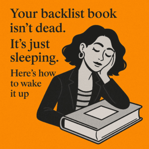A woman leans on her hand. Her elbow is perched atop a closed book.