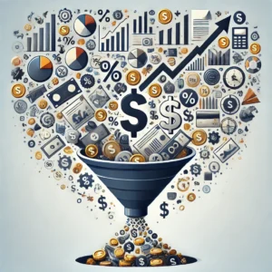A funnel funnels a mess of data into treasure.